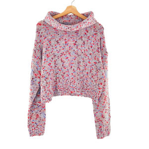 BP. Nordstrom Sprinkle Flecked Knit Blue Cowl Neckline Cozy Oversized